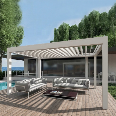 Rotatable blade waterproof adjustable aluminum roof louver pergola with opening patio roof