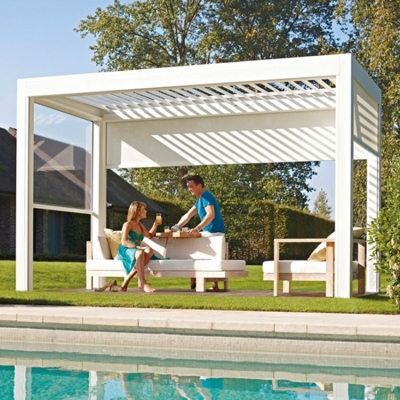 3x4 Motorized louvered roof pavilion outdoor aluminium gazebo with louvre