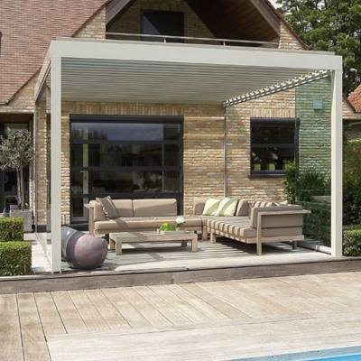 Waterproof outdoor aluminum sunshade prefab garden tent gazebo outdoor with sides