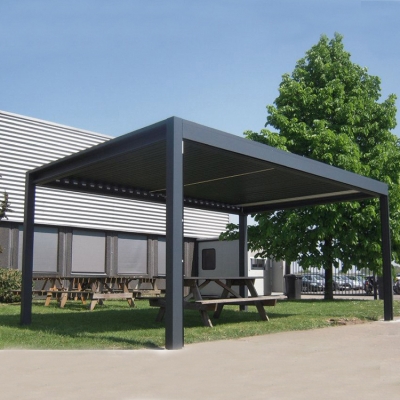 Free design automatic gazebo opening roof system aluminum pergola waterproof