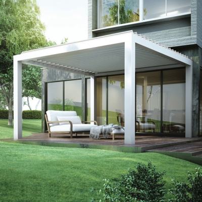 Electric opening patio louver roof outdoor patio cover pergola garden
