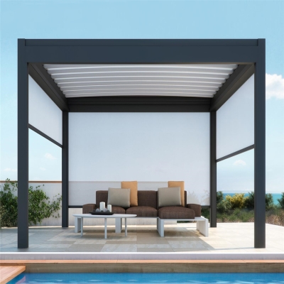 Electric louvre pergola aluminium outdoor motorized waterpoof gazebo