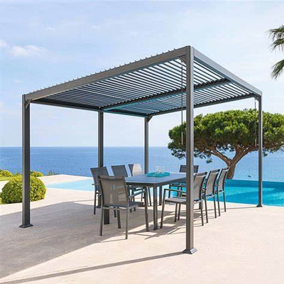 Outdoor waterproof motorized aluminum sunshade terrace louver pergola roof