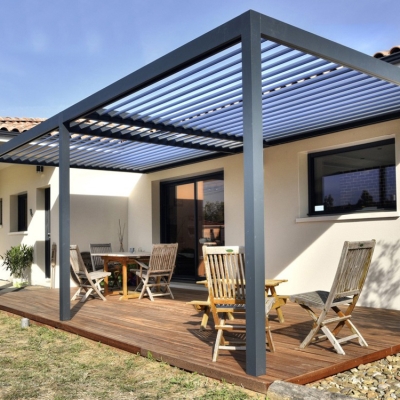 Waterproof rotate aluminum metal garden pergola cover roof design