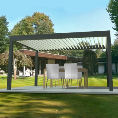 5x5m diy aluminum weatherproof automatic sun louvers pergola