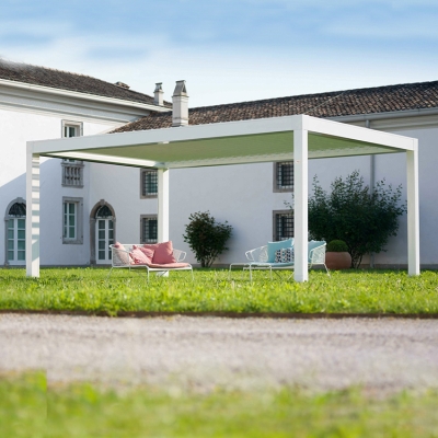 Factory price garden horizontal motorised aluminum louvre pergola covers designs