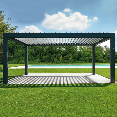 Remote control aluminium outdoor garden terrace roof sun louvre pergola