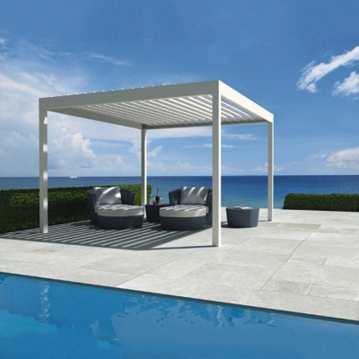 Motorized louvered opening pergola aluminum roof louvre design