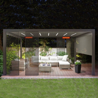 Customized size waterproof electric pergola outdoor aluminum patio cover