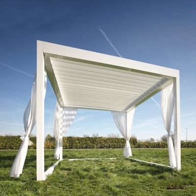 2020 Hot sale pergola aluminum  4x3 electric retractable roof with glass side