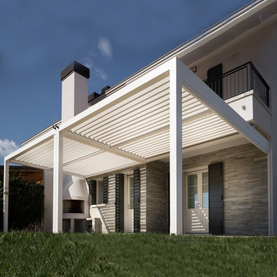 Custom Garden Waterproof Sun Shade Bioclimatic Retractable Aluminum Pergola
