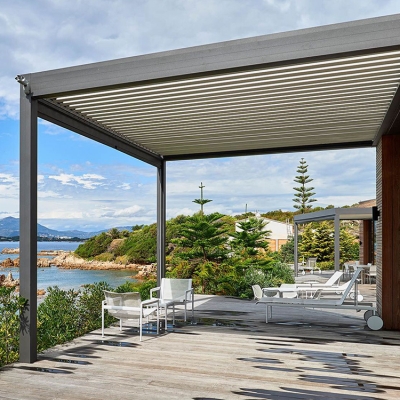 Wholesale flat roof garden aluminium louver roof decorative pergola gazebo
