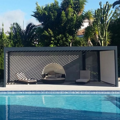 Aluminum awning and louver roof automatic waterproof pergola