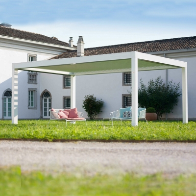 Outdoor garden aluminium louvre roof motorised bioclimatic pergola kits