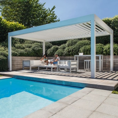 Wholesale Plat Roof Japanese Roof Shade Aluminum Outdoor Cost of Louvered Pergola