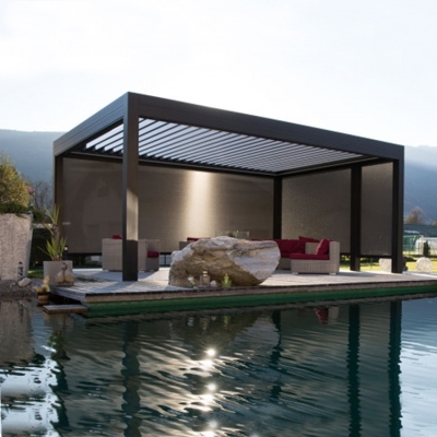 Outdoor modern cover backyard pergola with glazing sheets