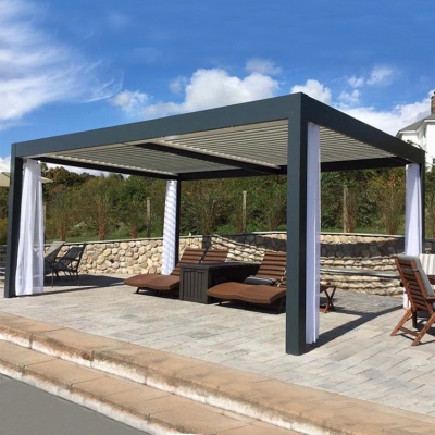 Aluminum Waterproof Adjustable Louver Roof Pergolas For Balcony