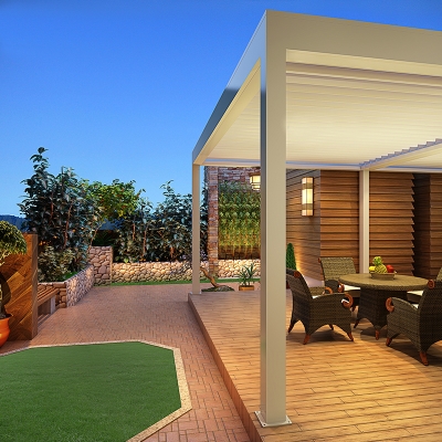 Outdoor Opening Roof Louver Motorized Aluminum Gazebo Pergola Pergolux