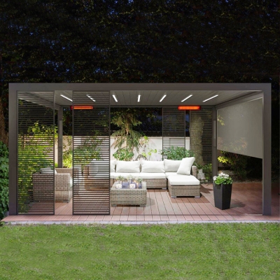 Outdoor Modern Aluminium Louvered Pergola Covers Patio Canopy