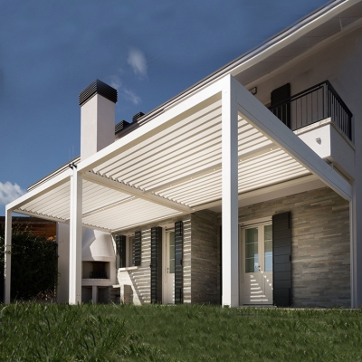 Custom aluminum electric roof shutter louver roof pergola gazebo