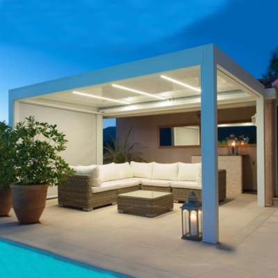 2020 New product  aluminum patio pergola louvered roof with LED light