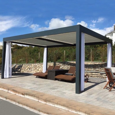 4x3 Patio motorised louvered roof system aluminum pergola for swimming pool