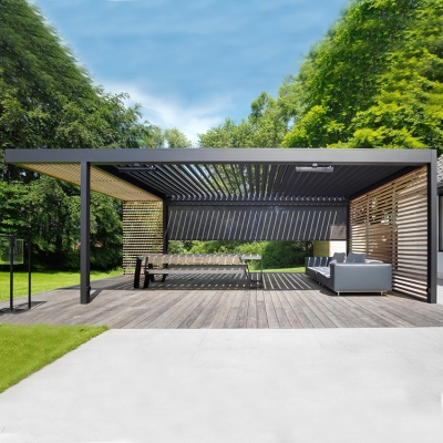 DIY Waterproof bioclimatica louver motorised pergola roof with opening patio roof
