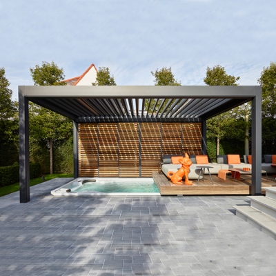 Motorised patio waterproof outdoor aluminum profile pergola gazebo