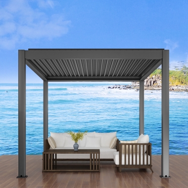 Remote Control Switch Aluminium Pergola Awning Garden Patio Roof With Side Shutter