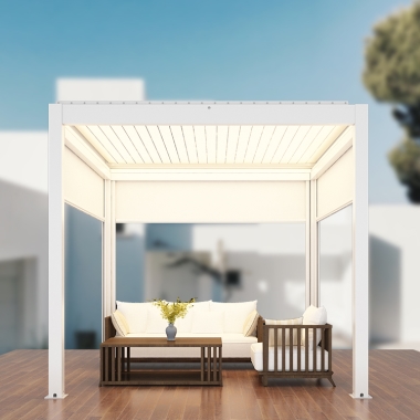 Modern Design Motorized Waterproof Aluminium Sliding Louvered Roof Pergola