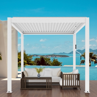 Garden Modern Aluminum Gazebo Louver Roof Garden Pavilion Louver Roof