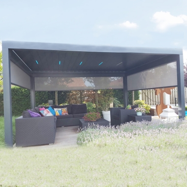 Aluminium Terrace Motorized Louver Roof Gazebo Pergola