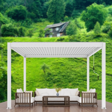 Sun Shade Louvre Roof Gazebo Outdoor Aluminum Bioclimatic Arches Arbours Louvered Pergola Garden Sets