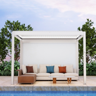 For Trading Companies Waterproof Motorized Gazebo Louver Roof System Modern Deck Aluminum Pergola