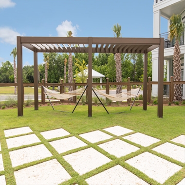 Motorized Waterproof Aluminum Bioclimatic Design Pergola For Outdoor Living
