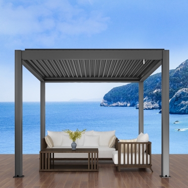  Terrace patio sunshade gazebo waterproof outdoor motorised aluminium roof pergola