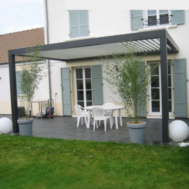 Factory Directly Sell Garden Furniture Pergola Metal Frame Opening Louvre Roof