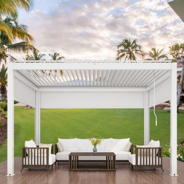 Customized Sizes Wholesale Retractable Outdoor Side Awning Zip Blind Screen Blind