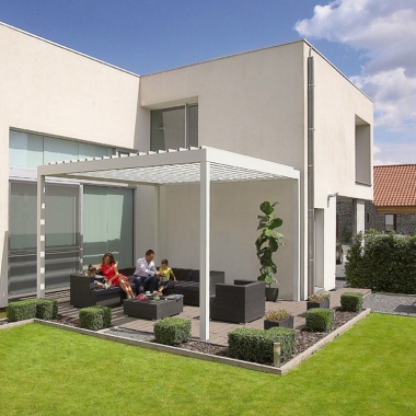 DIY Modern Design Bioclimatic Waterproof Louvre Roof Louver Gazebo Outdoor Aluminum Pergola