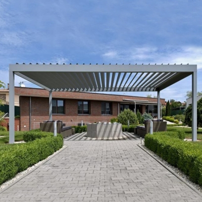 Motorized sun louvre roof aluminium outdoor waterproof garden roof pergola