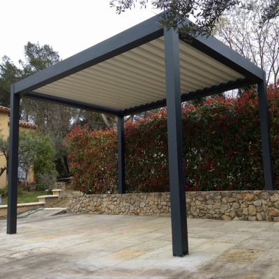 Outdoor patio motorized waterproof louvre roof aluminium pergola bioclimatic