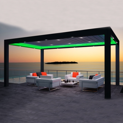 Outdoor aluminum louvres openning pergola roof system