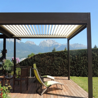 4x3m Opening closing bioclimatica modern automatic aluminum louvered roof pergola kits