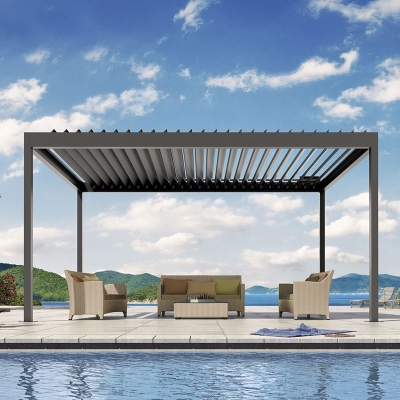 Garden pavilion gazebos aluminum patio roofing bioclimatic pergola patio cover