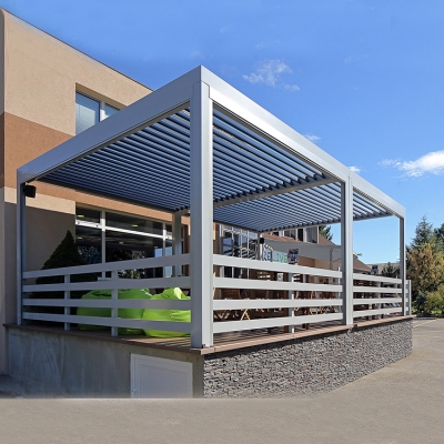 Waterproof easily assembled sliding louvre roof awning pergola 3x3