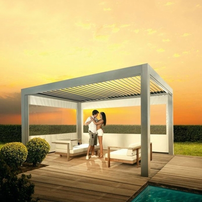 Outdoor furniture sunshade roof bioclimatic pergola aluminium outdoor with louvre