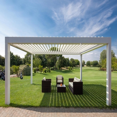 Outdoor garden pergola waterproof aluminum deck roof