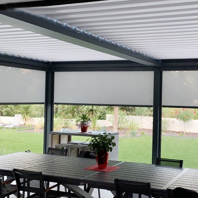 Garden decoration aluminium patio cover roof pergola outdoor with Led lights
