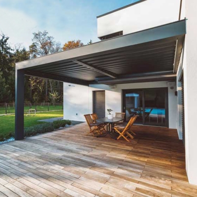 Automatic waterproof terrace opening louvre roof aluminium electric pergola