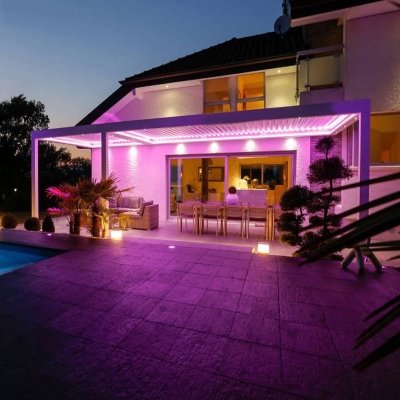 Motorized Louvered Roof Aluminum Pergola Outdoor Garden Furniture